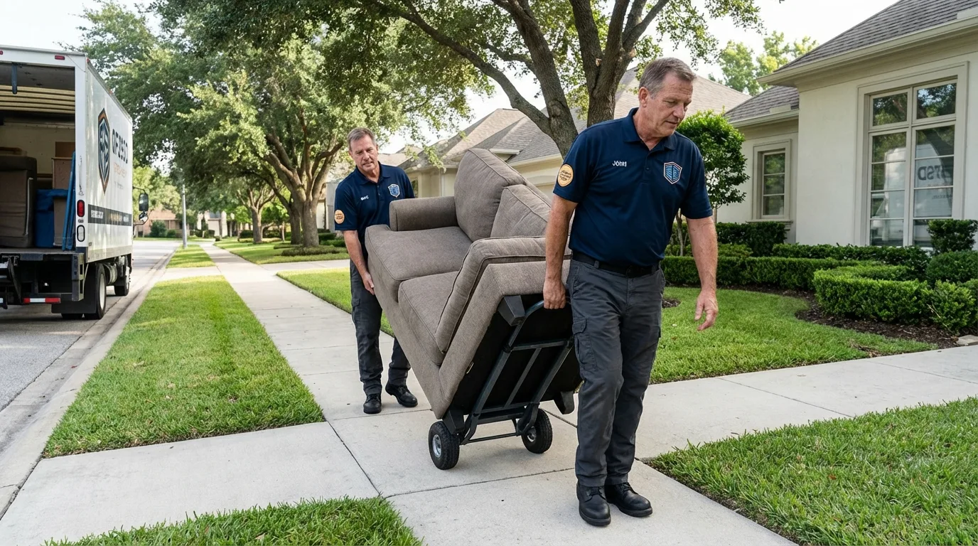 Local residential moving crew loading furniture in Atlantic City, NJ