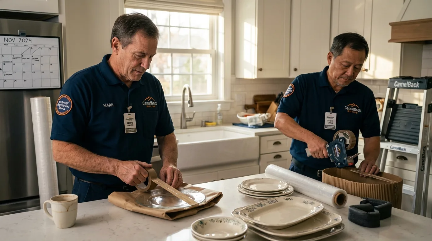 Professional crew packing kitchen dishware in Atlantic City, NJ